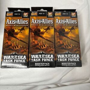 Axis & Allies War at Sea Task Force! 3 Booster Packs! RARE OOP War Games!